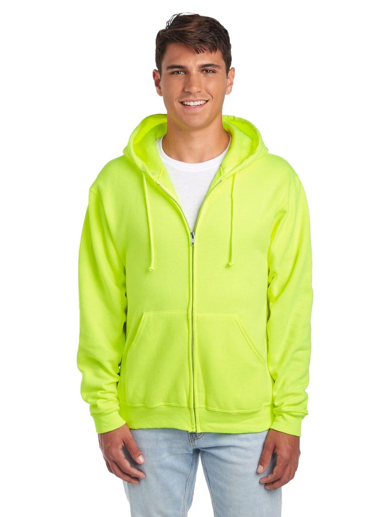 Jerzees -Men's NuBlend -Fleece -Sweatshirts & -Hoodies, Full Zip-Safety Green, Small - Image 1